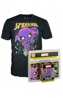 Camiseta Pocket Pop!  & Tee  Spiderman Black Light Set de Minifigura y Camiseta