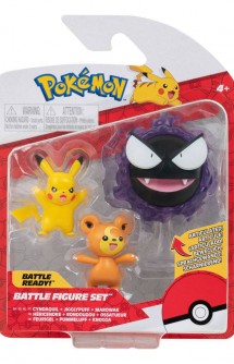 Pokemon -  Battle Teddiursa, Pikachu & Gastly Figure Pack