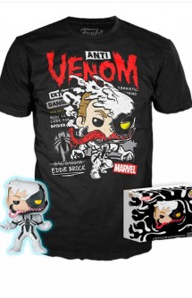 Camiseta Pop! Tees Marvel Anti-Venom Set de Minifigura y Camiseta Ex (GITD)