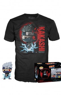 Camiseta Pop! Tees Naruto Kakashi Raikiri (GITD) Set de Minifigura y Camiseta Ex