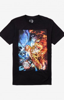 Demon Slayer: Kimetsu no Yaiba - Camiseta Niño Rengoku/Akaza Fight