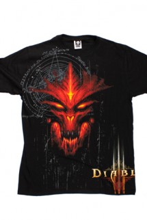 Diablo Black, All Over Face Mens Shirt