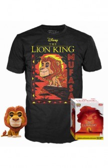 Camiseta Pop! Tees The Lion King Mufasa Set de Minifigura y Camiseta (Flocked) Ex