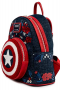 Loungefly - Marvel -  Mini Mochila Capitán América 80 Aniversario Escudo Floral